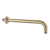 Round Brushed Brass Wall Shower Arm 30cm image