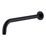Round Matt Black Wall Shower Arm 30cm image