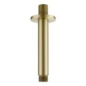 Round Brushed Brass Ceiling Shower Arm 12cm