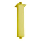 Square Brushed Brass Ceiling Shower Arm 12cm image