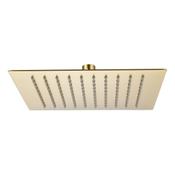 Square Brushed Brass Ultra Slim Shower Head 25x25cm image