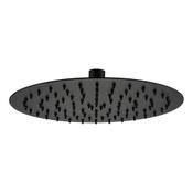 Round Matt Black Ultra Slim Shower Head 25cm image