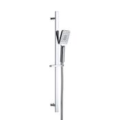 Square Chrome Slide Rail with Large Shower Handset