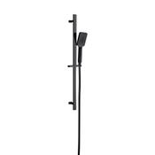 Square Matt Black Slide Rail with Large Shower Handset