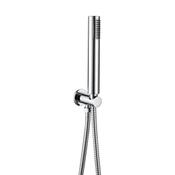 Round Chrome Outlet and Parking Bracket with Shower Handset and Hose