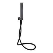 Square Matt Black Outlet and Parking Bracket with Shower Handset and Hose