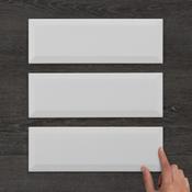 Metro XL White Bevelled Matt Ceramic Wall Tile 30x10cm image