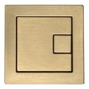 Square Brushed Brass Dual-Flush Button