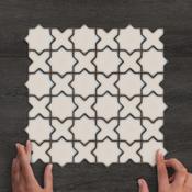 Star and Cross Beige Glazed Porcelain Mosaic 29.6x29.6cm