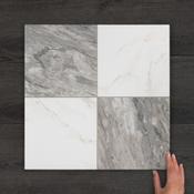 Chess Bardiglio Pattern Matt Porcelain Tile 44.2x44.2cm