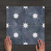 Star Navy Pattern Matt Porcelain Tile 44.2x44.2cm