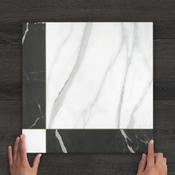 Grace Nero Pattern Matt Porcelain Tile 44.2x44.2cm