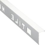 8mm Bright Silver Polished Square Edge Tile Trim 2.4m image