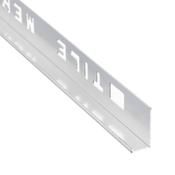 8mm Bright Silver Polished Square Edge Tile Trim 2.4m image