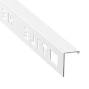 10mm White Polished Square Edge Tile Trim 2.5m