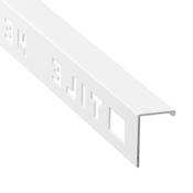 12mm White Polished Square Edge Tile Trim 2.5m image