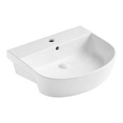 "Boston Basin (1 Tap Hole, Semi-Recessed, Round) - White 550mm" image