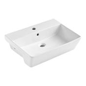 "Brooklyn Basin (1 Tap Hole, Semi-Recessed) - White 550mm" image