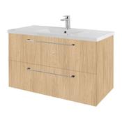 Rimini Wall Hung Vanity Unit - Light Oak 1010mm
