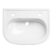 Lansdown Slim Depth Semi-Countertop Basin (2 Tap Hole) - White image