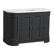 Lansdown Curved Floor Standing Countertop Vanity Unit - Matt Black 1200mm image