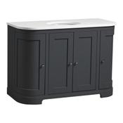 Lansdown Curved Floor Standing Countertop Vanity Unit - Matt Dark Grey 1200mm image