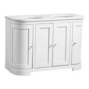 Lansdown Curved Floor Standing Countertop Vanity Unit - Matt Linen White 1200mm image