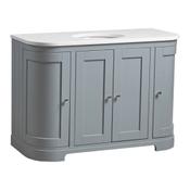 Lansdown Curved Floor Standing Countertop Vanity Unit - Matt Mineral Blue 1200mm image