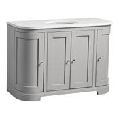 Lansdown Curved Floor Standing Countertop Vanity Unit - Matt Pebble Grey 1200mm image