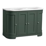 Lansdown Curved Floor Standing Countertop Vanity Unit - Matt Sherwood Green 1210mm image