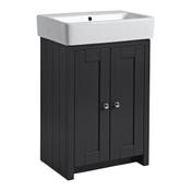 Lansdown Floor Standing Vanity Unit - Matt Black 575mm image