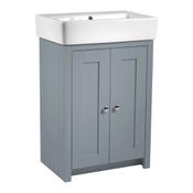 Lansdown Floor Standing Vanity Unit - Matt Mineral Blue 575mm image