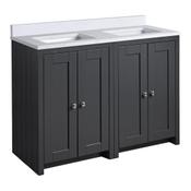 Lansdown Floor Standing Countertop Vanity Unit - Matt Black 600mm image
