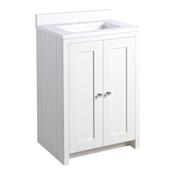 Lansdown Floor Standing Countertop Vanity Unit - Matt Linen White 600mm image