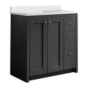 Lansdown Floor Standing Countertop Vanity Unit - Matt Black 800mm image