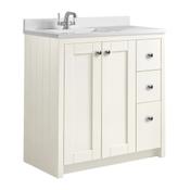 Lansdown Floor Standing Countertop Vanity Unit - Matt Linen White 800mm image