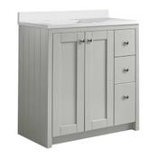 Lansdown Floor Standing Countertop Vanity Unit - Matt Pebble Grey 800mm image
