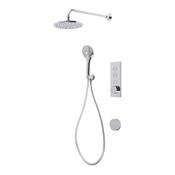 Axiom Triple Function Push Button Concealed Shower System with Shower Head Handset and Shower Head - Chrome image