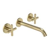 Cohort Wall Mounted Basin Mixer - Brushed Brass image