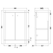 Corfu Floor Standing Vanity Unit - Gloss White 600mm image