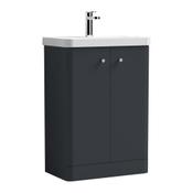 Corfu Floor Standing Vanity Unit - Satin Anthracite 600mm