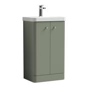 Corfu Floor Standing Vanity Unit - Satin Green 500mm