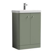 Corfu Floor Standing Vanity Unit - Satin Green 600mm