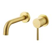Giro Wall Mounted Basin Mixer - Brushed Brass image