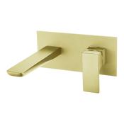 Saldo Wall Mounted Basin Mixer - Brushed Brass image