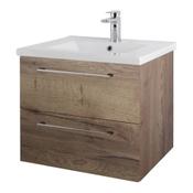 Cesena Wall Hung Vanity Unit - Tobacco Oak 600mm image