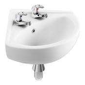 "Kota Corner Basin (470x417, 2 Tap Hole, Wall Mount Only) - White" image