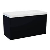 Erla Wall Hung Vanity Unit (Twin Drawer) - Black 1000mm image