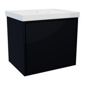 Erla Wall Hung Vanity Unit (Single Drawer) - Black 600mm