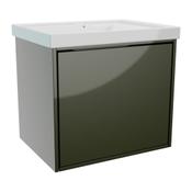 Erla Wall Hung Vanity Unit (Single Drawer) - Green 600mm